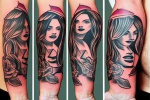 american traditional outline tattoo idea