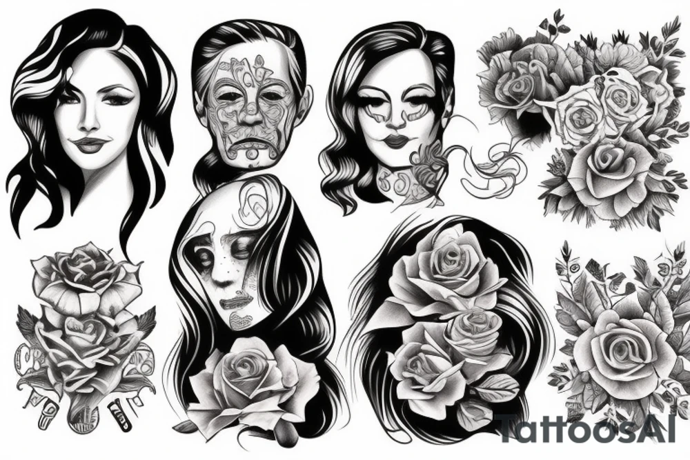 american traditional outline tattoo idea