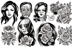 american traditional outline tattoo idea
