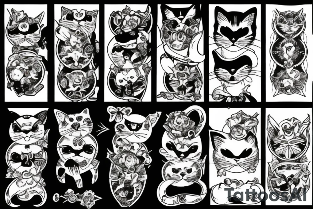 evil cats tattoo idea