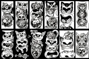 evil cats tattoo idea