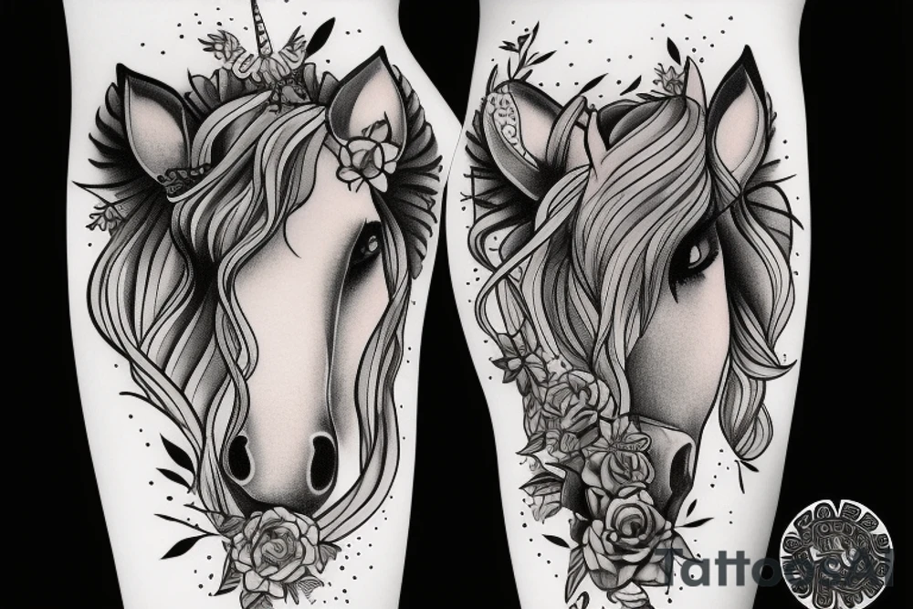 unicorn with the name aubree tattoo idea