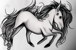 unicorn with the name aubree tattoo idea