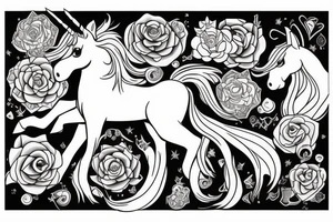 unicorn with the name aubree tattoo idea