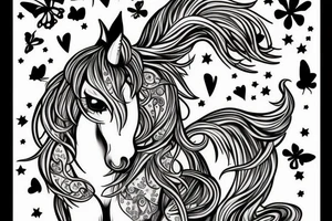 unicorn with the name aubree tattoo idea