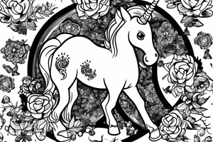 unicorn with the name aubree tattoo idea