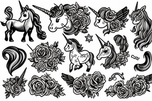 unicorn with the name aubree tattoo idea