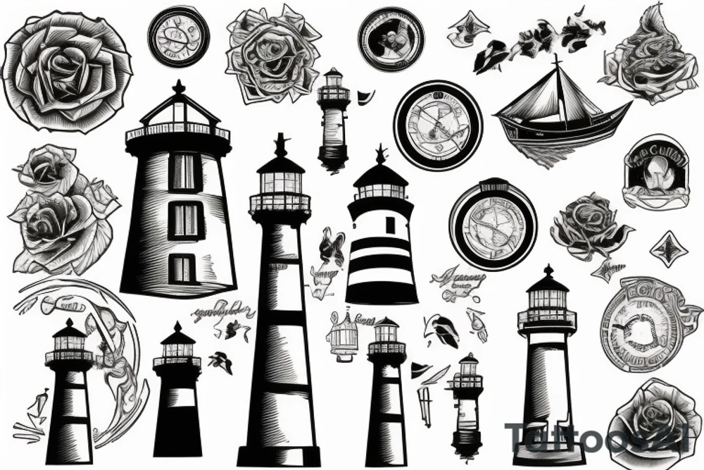 lighthouse tattoo idea