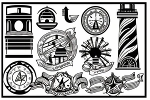 lighthouse outline tattoo idea