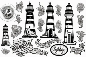 lighthouse outline tattoo idea