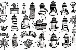 lighthouse outline tattoo idea