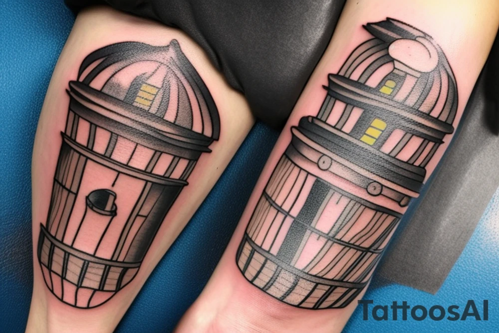 lighthouse outline tattoo idea