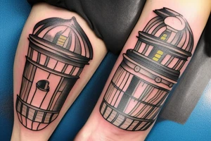 lighthouse outline tattoo idea