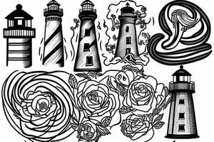 lighthouse outline tattoo idea