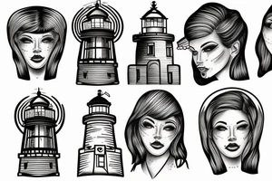 lighthouse outline tattoo idea