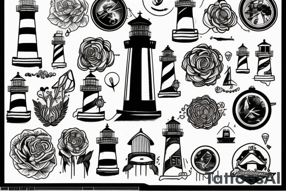 lighthouse 
outline tattoo idea