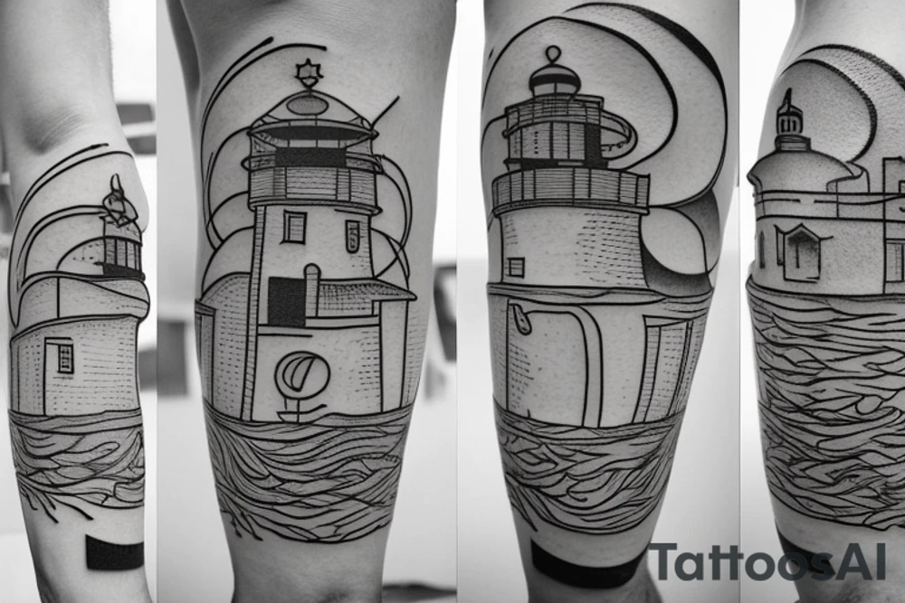 lighthouse 
outline tattoo idea