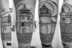 lighthouse 
outline tattoo idea