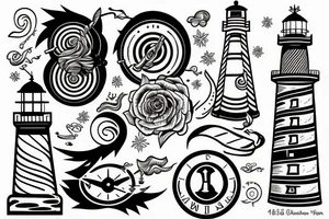 lighthouse 
outline tattoo idea