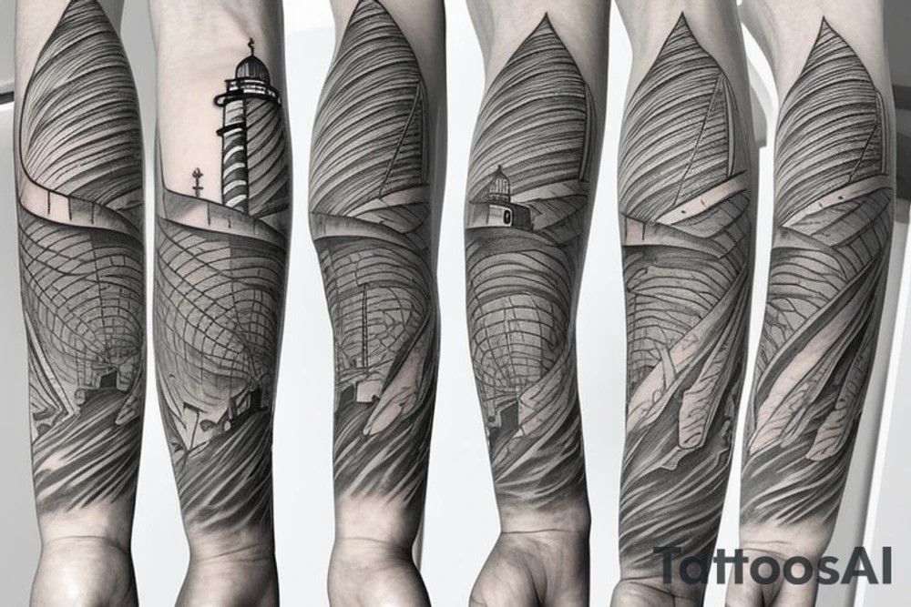 lighthouse 
outline tattoo idea