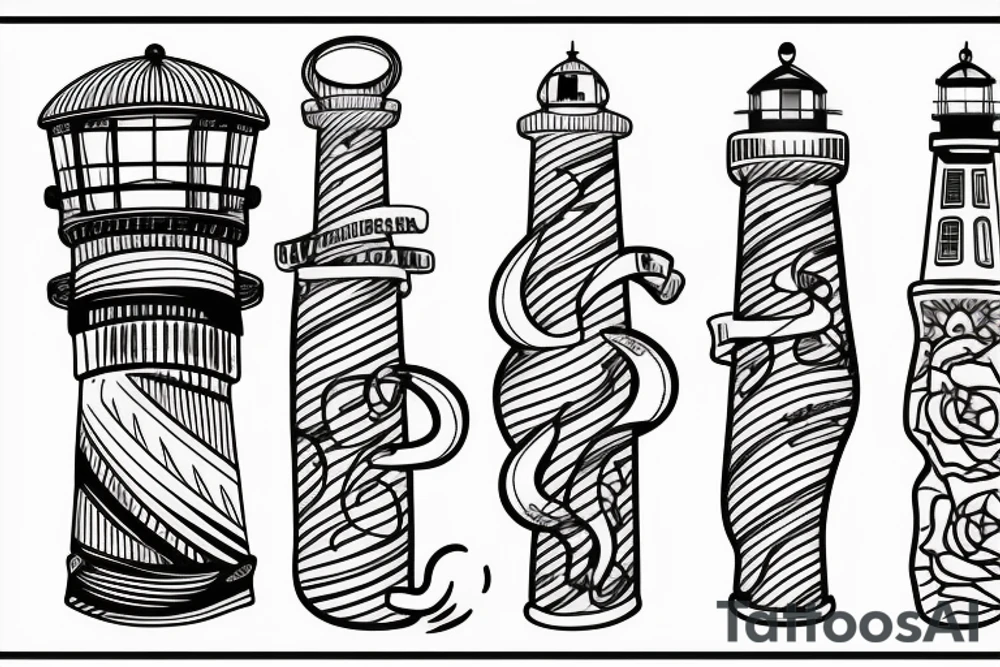 lighthouse 
outline tattoo idea
