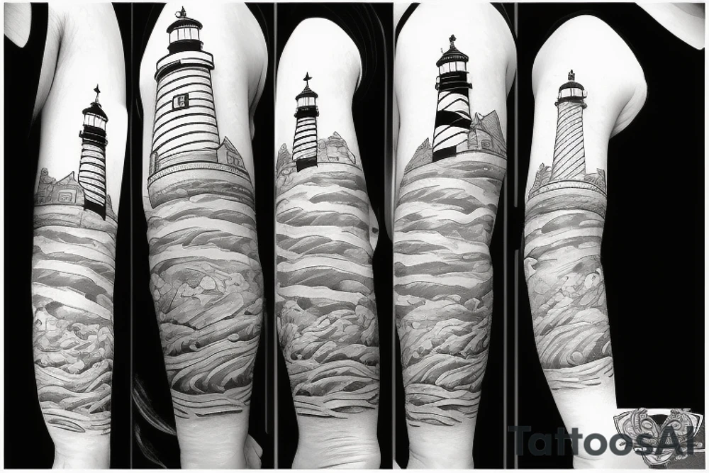 lighthouse 
outline tattoo idea