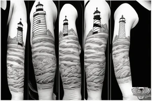 lighthouse 
outline tattoo idea