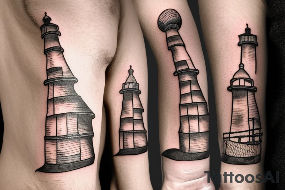 lighthouse 
outline tattoo idea