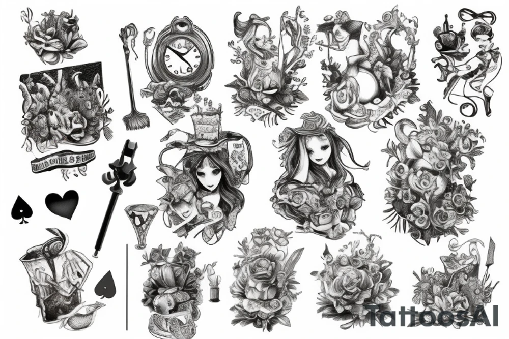 alice in wonderland tattoo idea