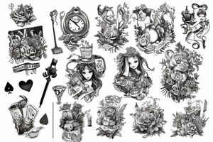 alice in wonderland tattoo idea