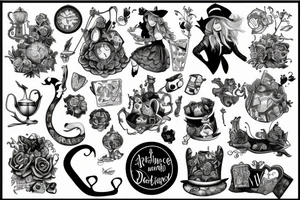 alice in wonderland tattoo idea