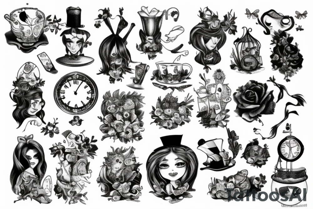 alice in wonderland tattoo idea