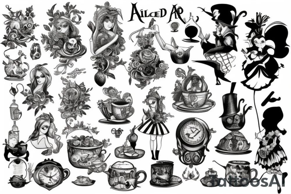 alice in wonderland tattoo idea