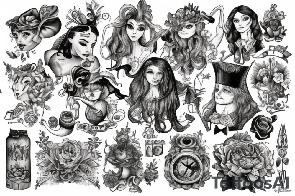 alice in wonderland tattoo idea