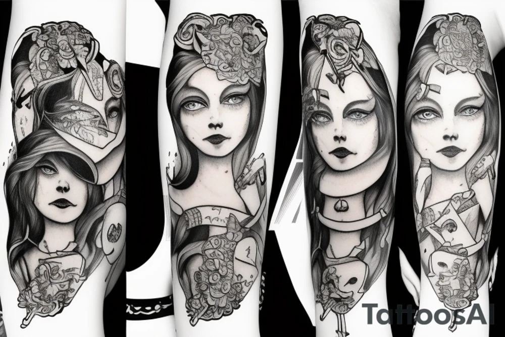 alice in wonderland tattoo idea