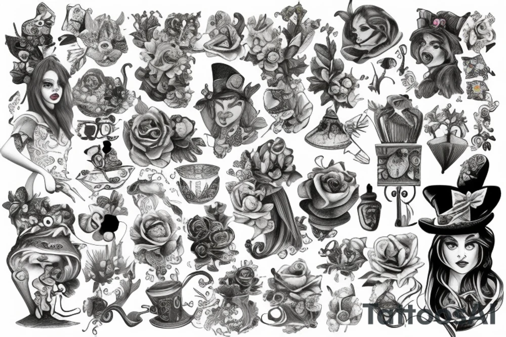 alice in wonderland tattoo idea