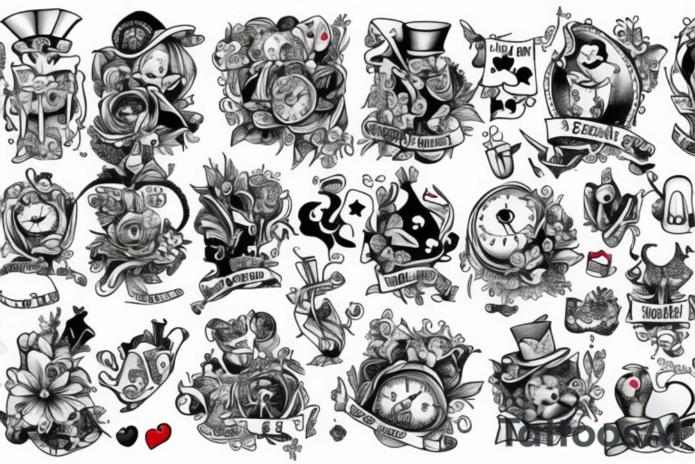 alice in wonderland tattoo idea