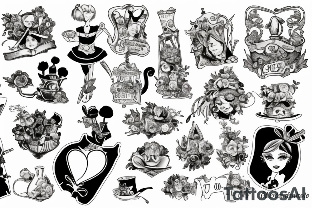alice in wonderland tattoo idea