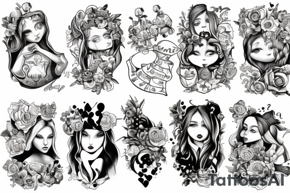 alice in wonderland tattoo idea