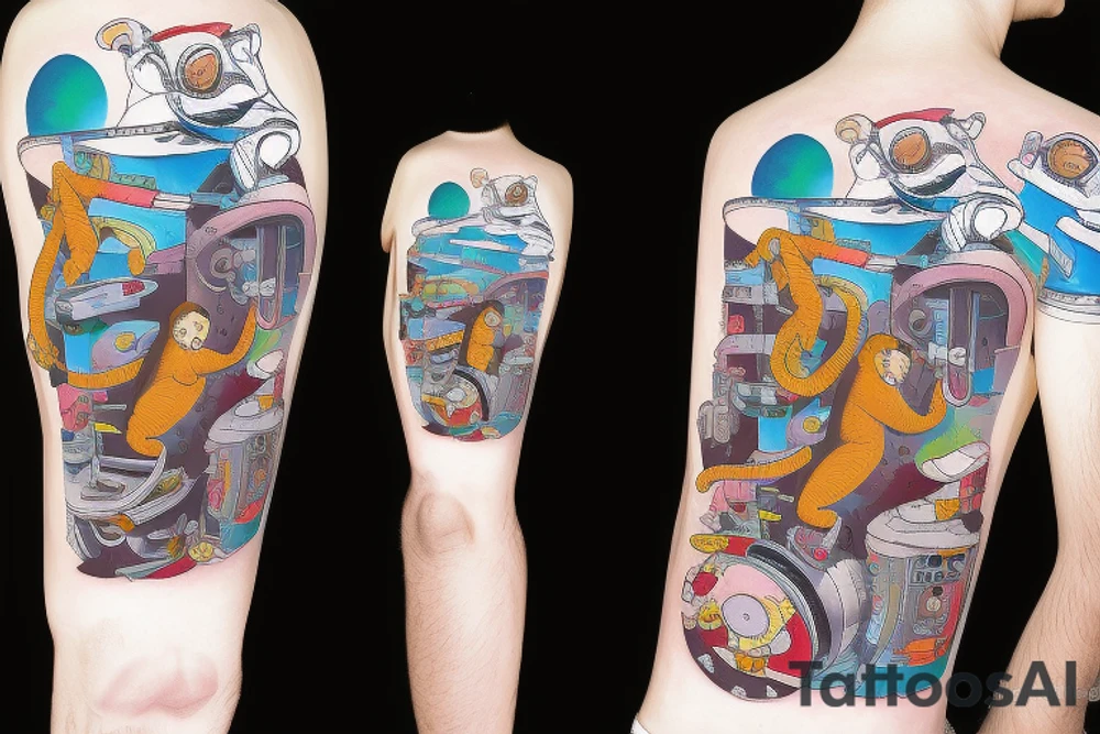 monkey astronaut tattoo idea