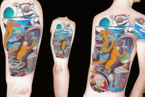 monkey astronaut tattoo idea
