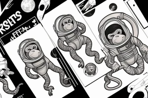 monkey astronaut tattoo idea