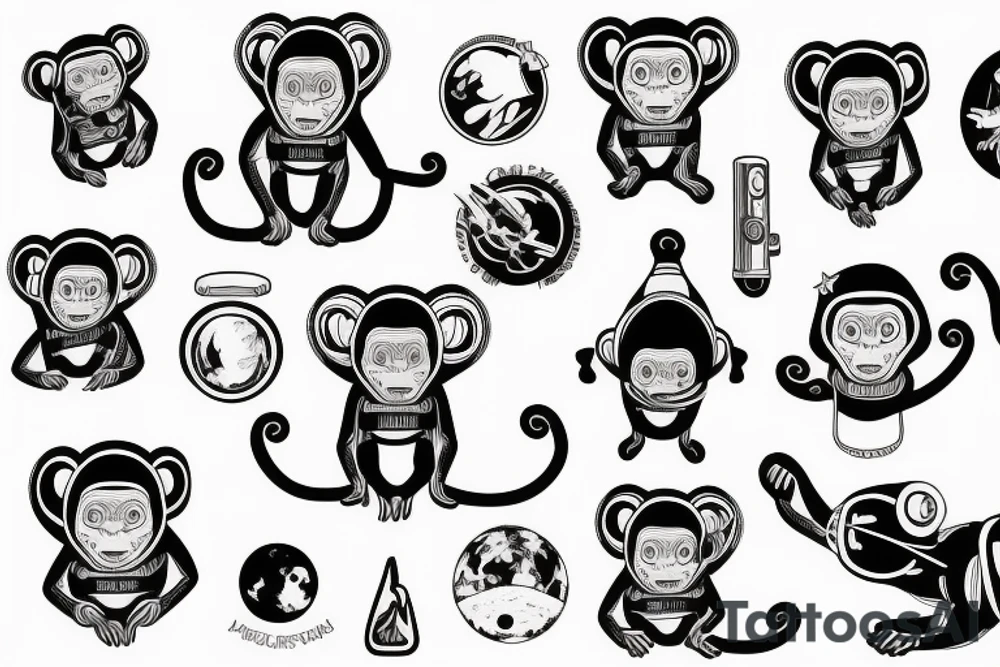 monkey astronaut tattoo idea