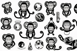 monkey astronaut tattoo idea