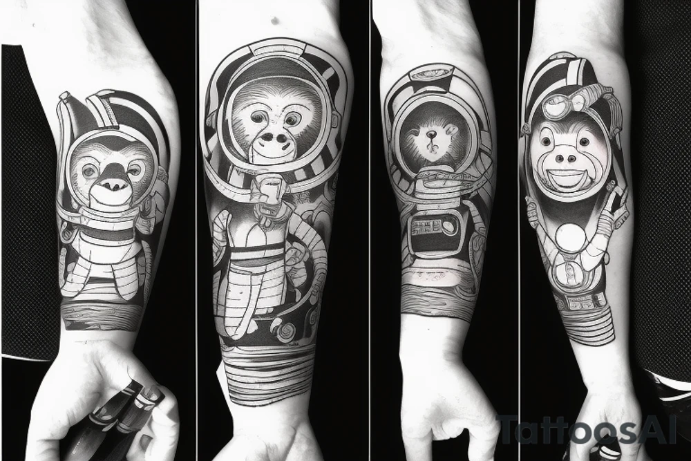 monkey astronaut tattoo idea