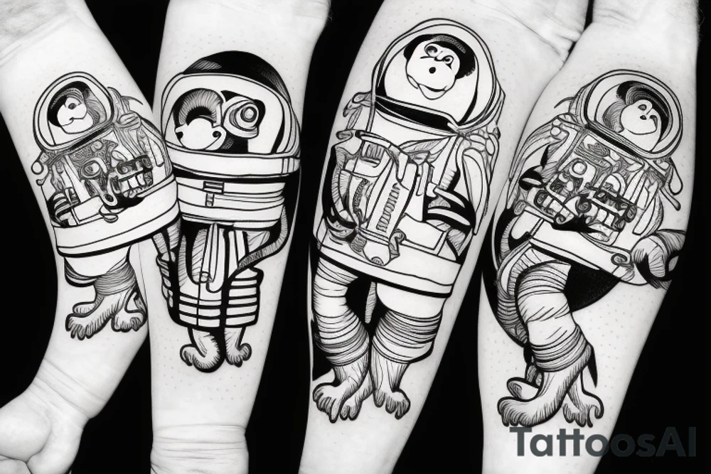 monkey astronaut tattoo idea