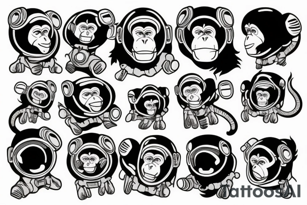monkey astronaut tattoo idea