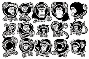 monkey astronaut tattoo idea