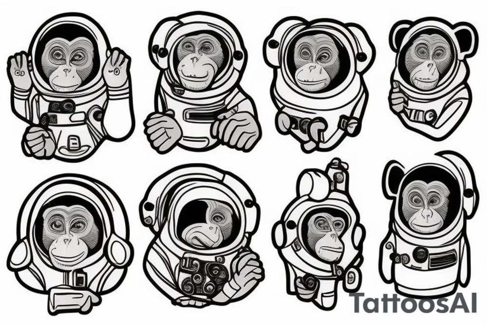 monkey astronaut tattoo idea