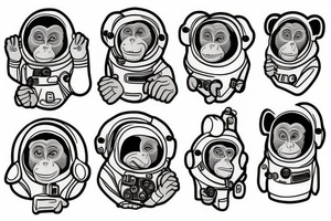 monkey astronaut tattoo idea